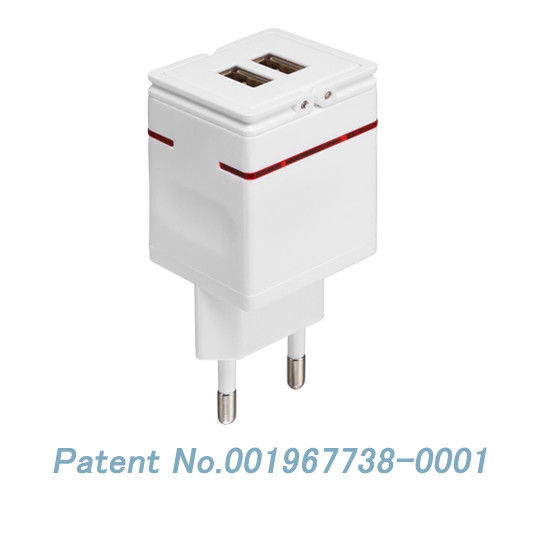 MLP01-E Eu-Stecker Doppelusb-Handy-Reise-Ladegerät mit Ausgangsstrom 2,1 Ampere für Ipad, Iphone, IPod